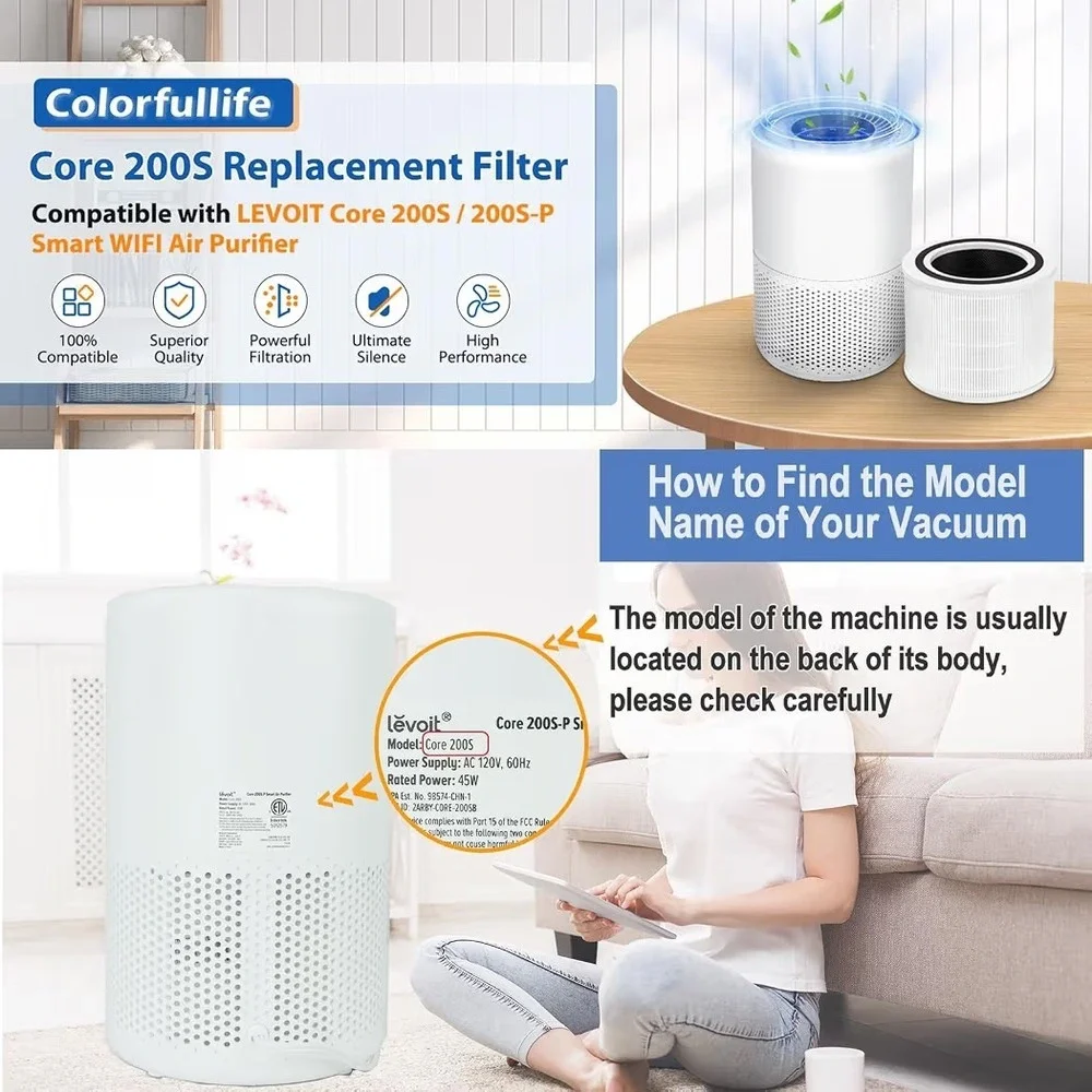 Core 200S Replacement Filters Compatible with LEVOIT Core 200S/200S-P/200-RF
